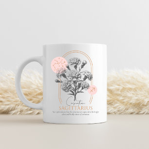 Mug Sagittaire Zodiaque Floral Œillet Astrologie 