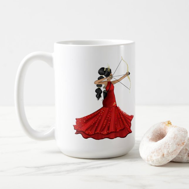 Mug Sagittarius Femme Déesse - Fête Personnalisée (Avec donut)