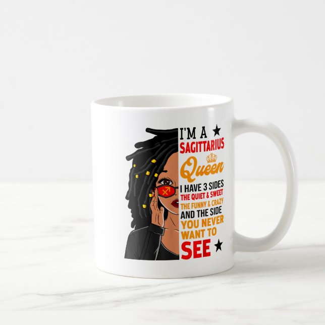 Mug Sagittarius Queen African American Loc'd Woman Zod (Droite)