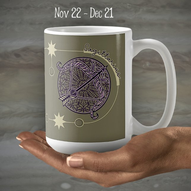Mug Sagittarius Zodiaque Astrologie Mandala Purple (Créateur téléchargé)
