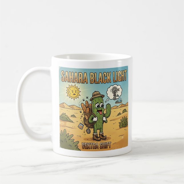 Mug Sahara Black Light DJ Cactus Cartoon (Gauche)