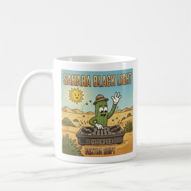 Mug Sahara Black Light DJ Cactus Cartoon  (Gauche)