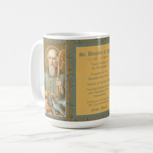 Mug Saint Benoît de Nursia (JM 07; Style 2) (Devant gauche)