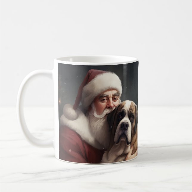 Mug Saint Bernard avec le Père Noël Noël Festif (Gauche)
