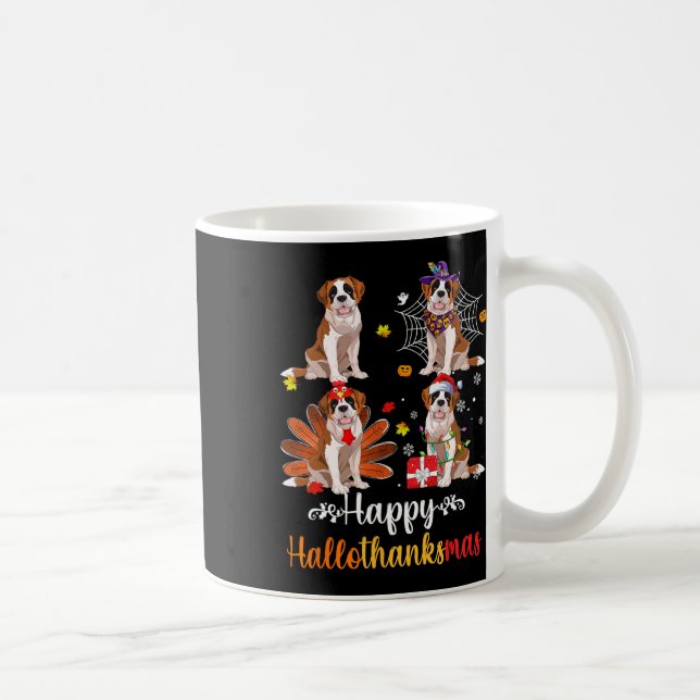 Mug Saint Bernard Halloween Joyeux Noël Joyeux Hall (Droite)