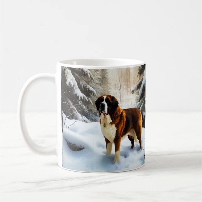 Mug Saint Bernard Laisser Neige Noël (Gauche)