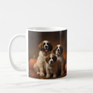 Mug Saint Bernard Puppy Automne Citrouille