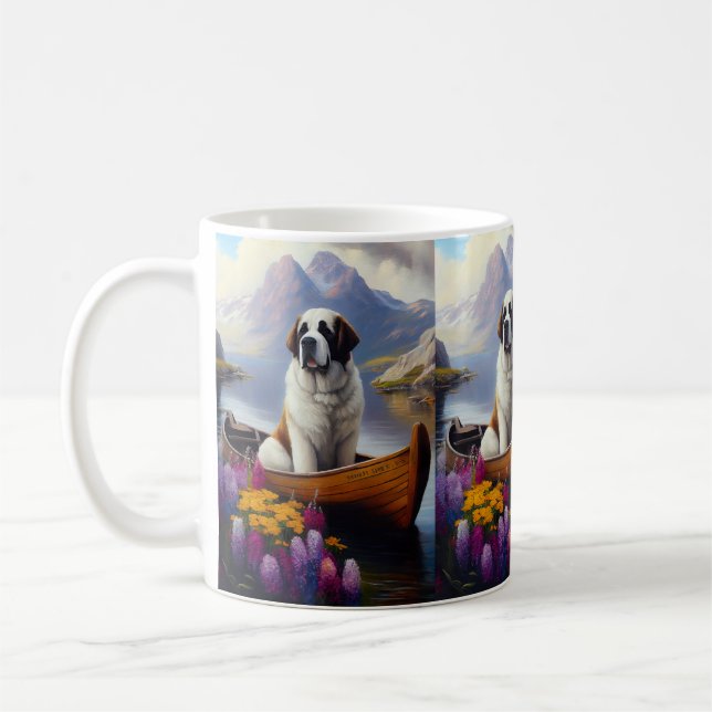 Mug Saint-Bernard sur une pagaie : Une aventure panora (Gauche)