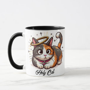 Mug Saint Chat - Cute Calico Chat avec Halo Funny