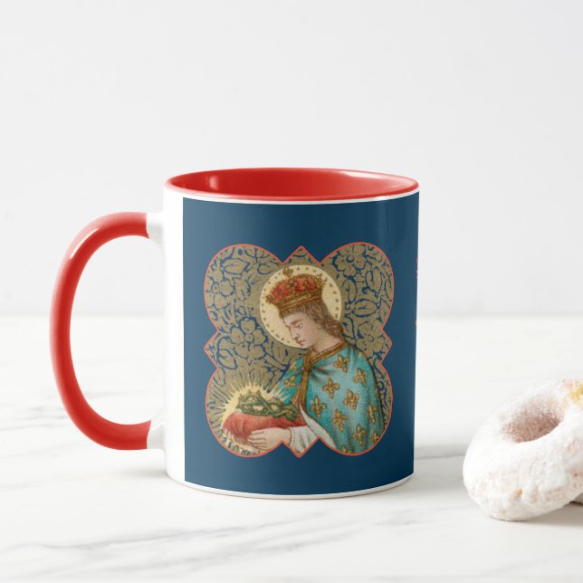 Mug Saint-Louis le roi dans un Quatrefoil barbelé (BK  (Avec donut)
