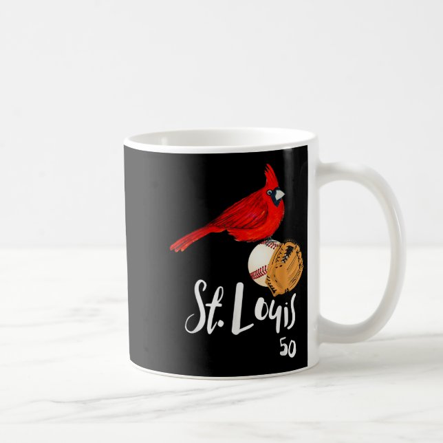 Mug Saint Louis Red Cardinal Number 50 Baseball Art  (Droite)