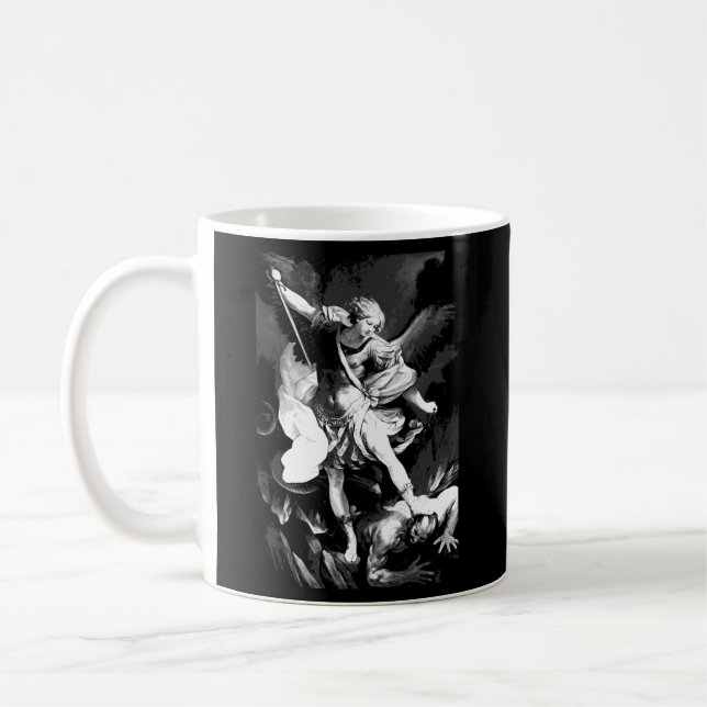 Mug Saint Michael Archangel Angel Patron catholique (Gauche)