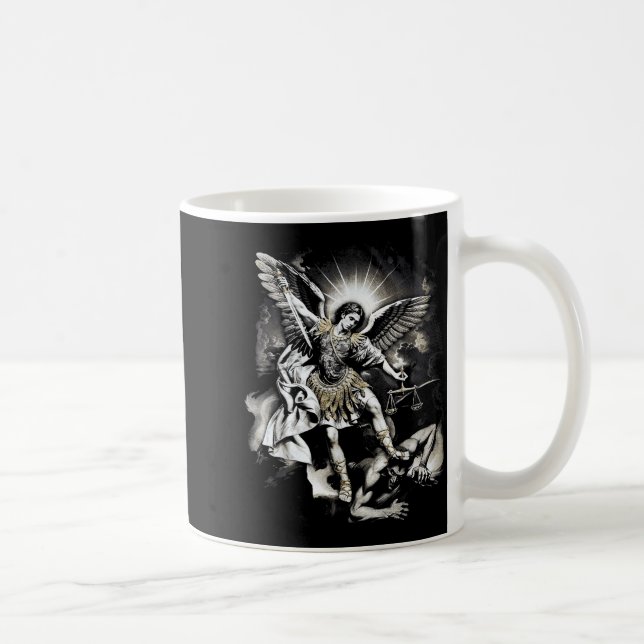 Mug Saint Michel vainquant Satan Archange Guerrier  (Droite)