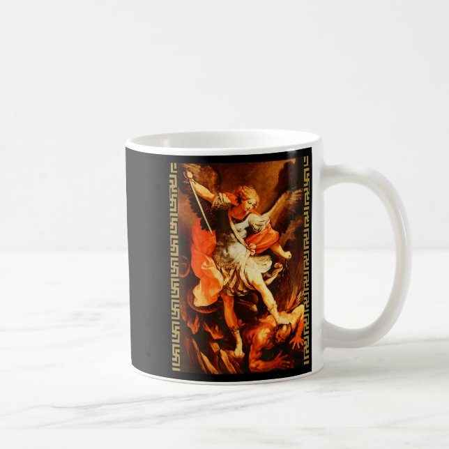 Mug Saint Michel vainquant Satan Archange Guerrier  (Droite)