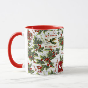 Mug saint motif de Noël vintage