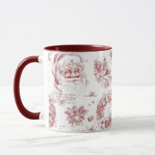 Mug Saint Nicolas Noël Pays Français Toile Rouge