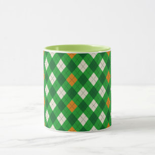 Mug Saint-Patrick d'argyle aux couleurs irlandaises