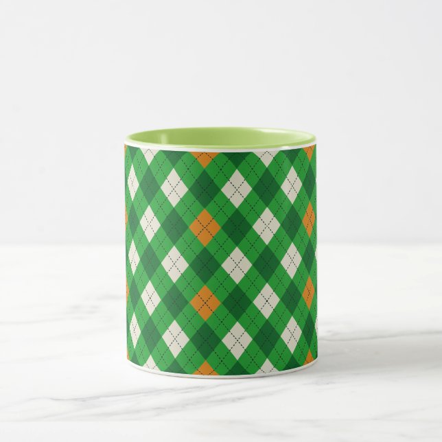 Mug Saint-Patrick d'argyle aux couleurs irlandaises (Centre)