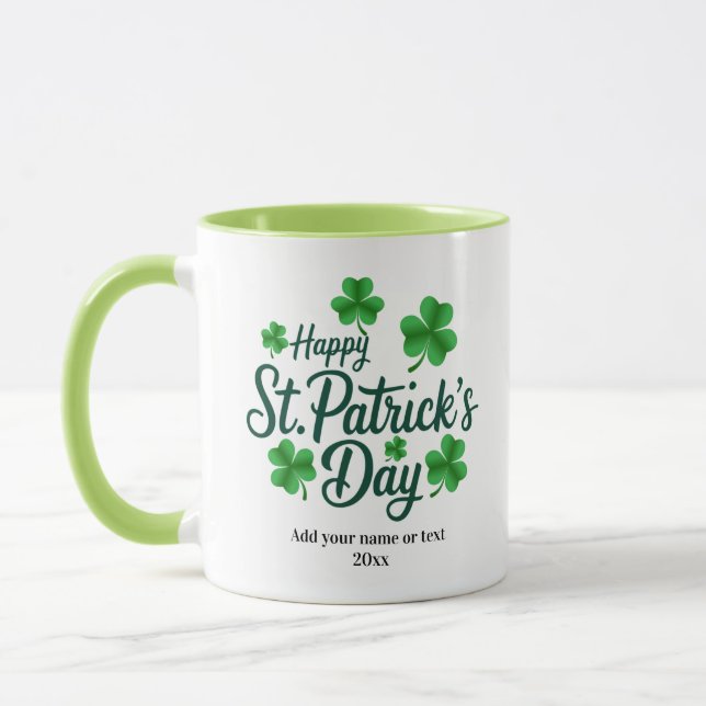 Mug Saint-Patrick festif avec bordure de trèfle (Gauche)