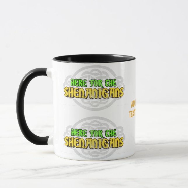 Mug Saint Patrick ici pour les Shenanigans (Gauche)