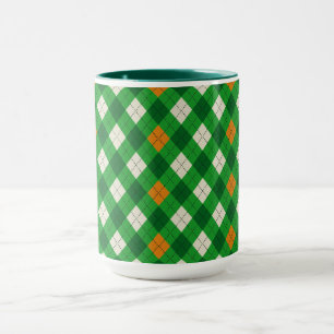 Mug Saint-Patrick irlandais couleur argyle