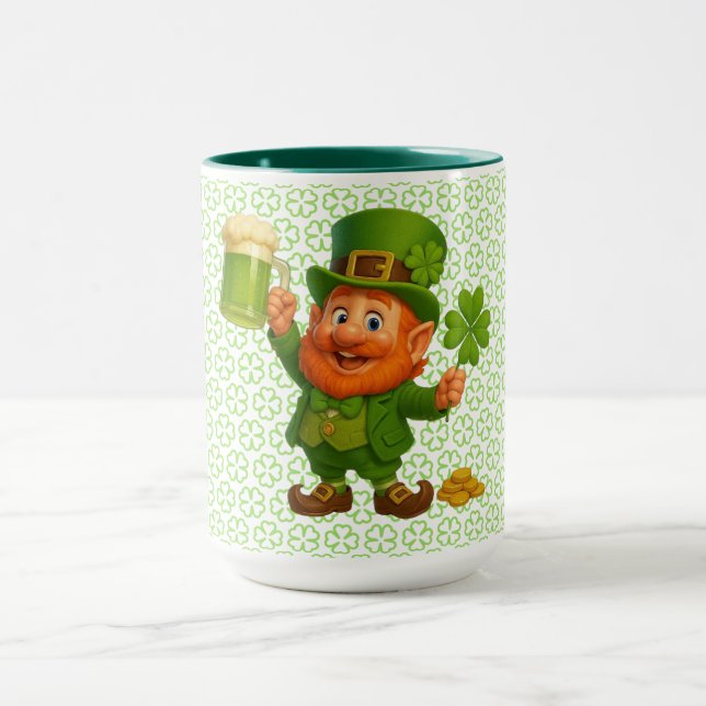 Mug Saint Patrick journée de lutin mignon et fantaisis (Centre)