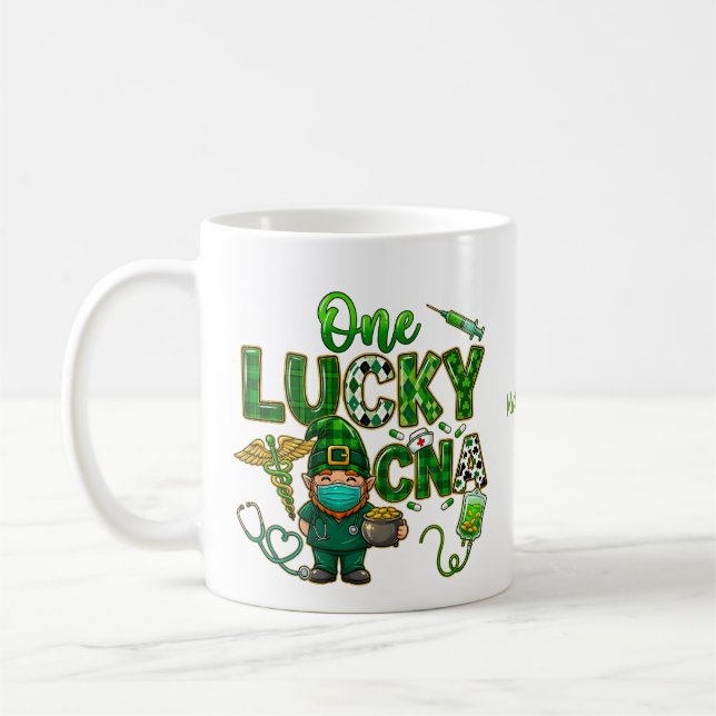 Mug Saint-Patrick personnalisé pour aide-soignant (Gauche)