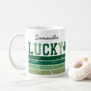 Mug Saint-Patrick personnalisé Rétro "Chanceux"