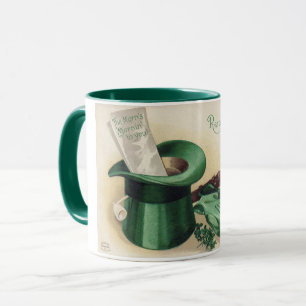 Mug Saint Patrick, Shamrock, Vintage