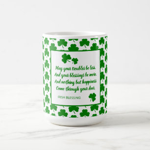 Mug Saint Patrick's Day Irish Blessing Green Shamrock