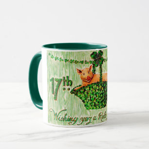 Mug Saint Patrick's Day Lucky Pig, Vintage