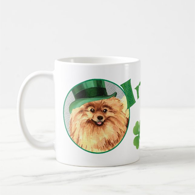 Mug Saint Patrick's Day Pomeranian (Gauche)