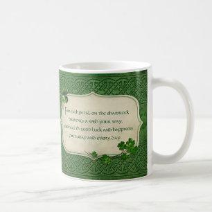 Mug Saint Patrick's Day Shamrock irlandais bénédiction