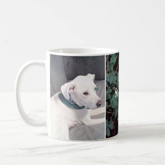 Mug Saint-Patrick's Day Shamrocks et Chien de Clovers (Gauche)