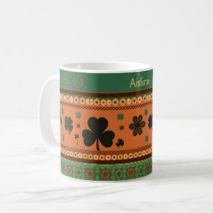 Mug Saint Patrick's Day Shamrocks et fleurs