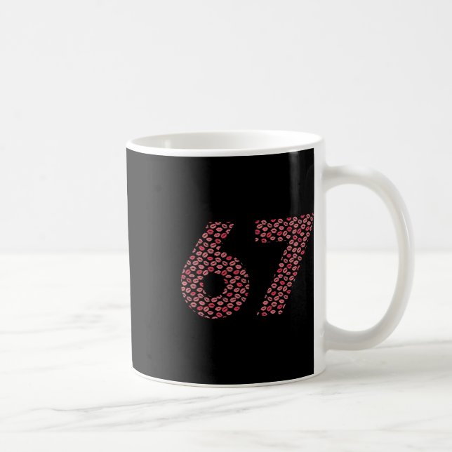 Mug Saint-Valentin 67 Funny Kissy Lips Rouge à Lèvres  (Droite)