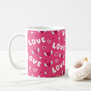 Mug Saint Valentin Amour Coeurs Rose Rouge Motif