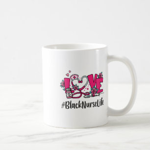 Mug Saint Valentin Amour Infirmière Noire Cœur Appréci