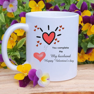 Mug Saint-Valentin avec un cœur personnalisé rempli