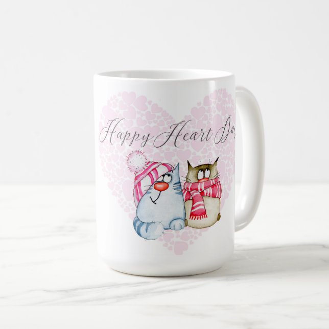 Mug Saint-Valentin - Bonne fête du coeur Cartoon Coeur (Devant droit)