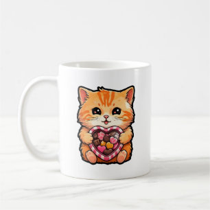 Mug Saint Valentin Chat : Cute Kitty avec un coeur