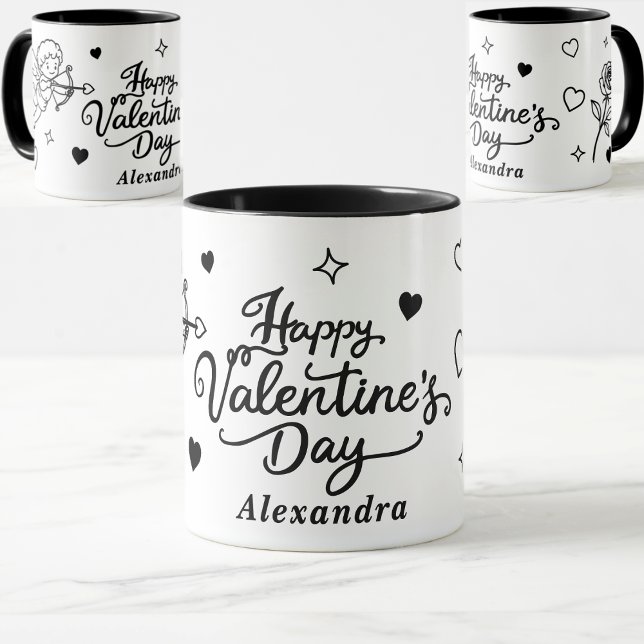Mug Saint-Valentin Chérubin & Doodle Personnalisé (Créateur téléchargé)