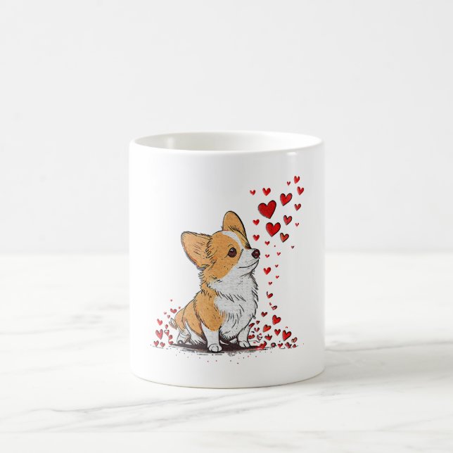 Mug Saint-Valentin Chien Mignon Corgi Fête de la Saint (Centre)