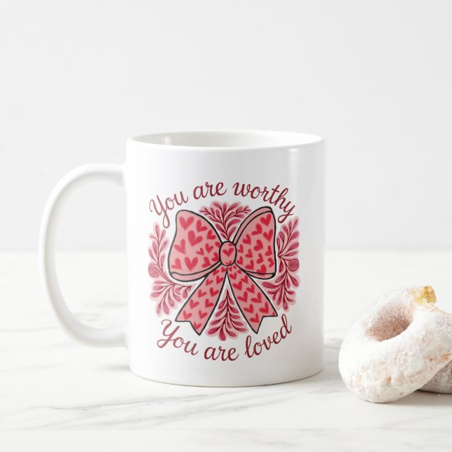 Mug Saint Valentin Chrétien aimé Vous êtes digne (Avec donut)