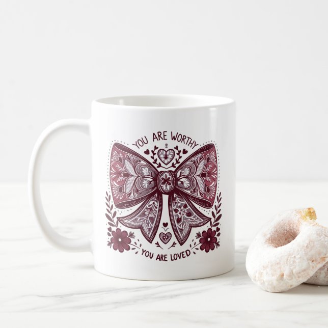 Mug Saint Valentin Chrétien Vous êtes digne Coquette (Avec donut)