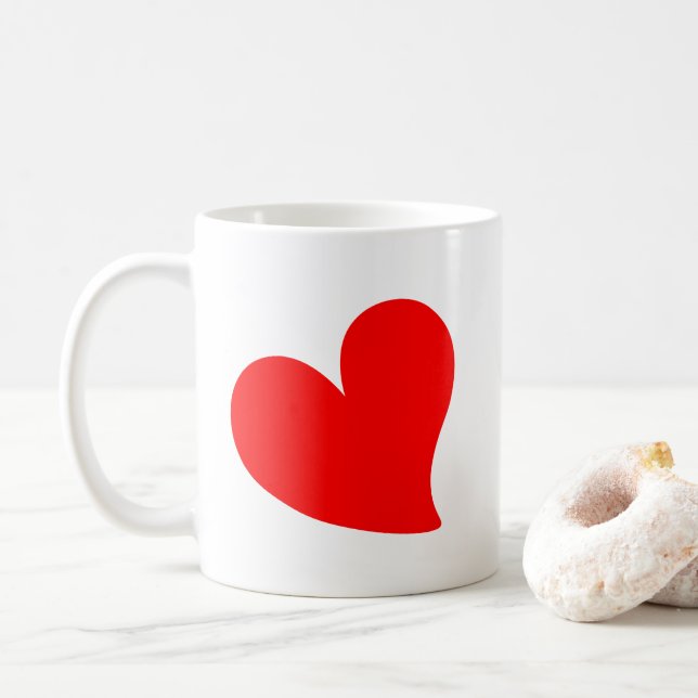 MUG SAINT-VALENTIN CŒUR ROUGE TENDANCE (Avec donut)