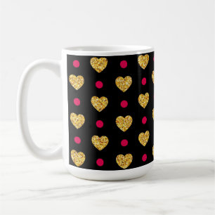 Mug Saint Valentin Coeurs d'or Motif-23655