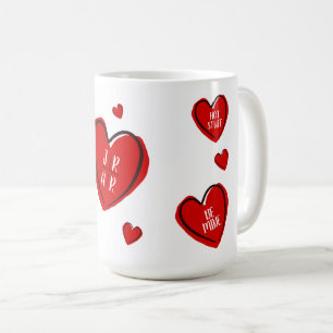 Mug Saint-Valentin Cœurs Mignons Personnalisé Couple B