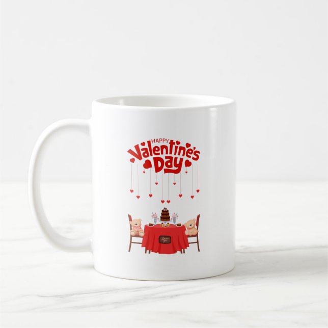 Mug Saint Valentin Coeurs mignons Sucres Nounours (Gauche)
