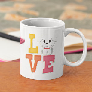 Mug Saint Valentin Cute Bichon Frisé Amoureux des chie